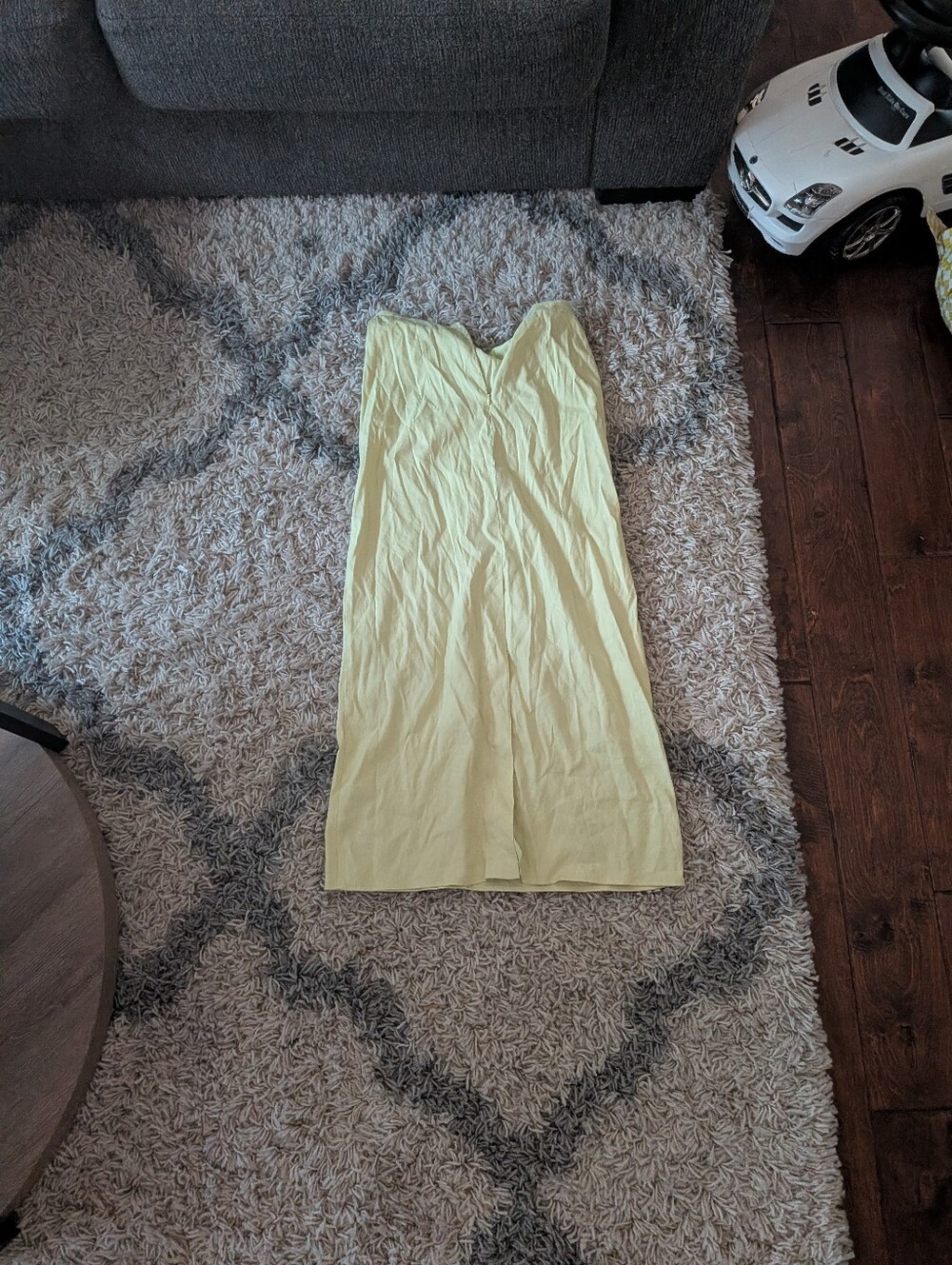 Zara Pale Yellow V-Neck Maxi Dress